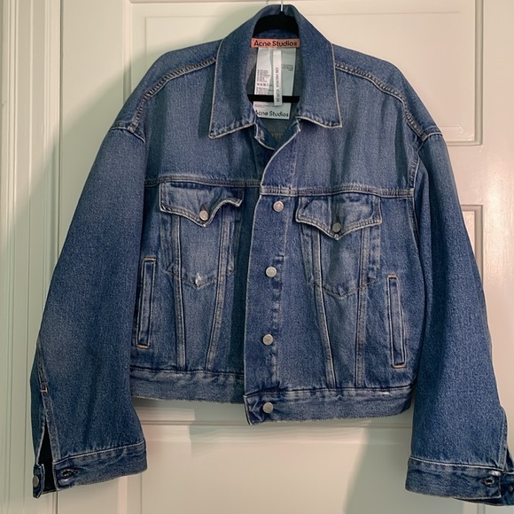 ACNE STUDIOS Morris Denim Trucker Jacket Relaxed Cropped Fit 34 - Picture 1 of 9
